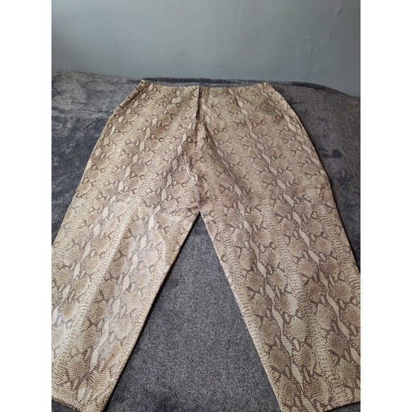 Dana Buckman Snake Print 100% Lambs Skin Pants Womens‎ 24 Beige Classic Animal - Picture 11 of 13